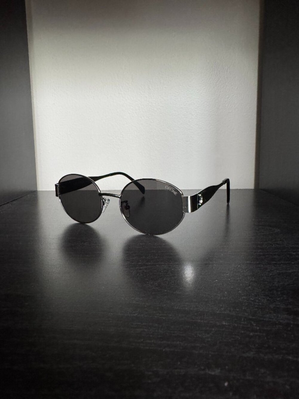 CELINE TRIOMPHE SILVER METAL SUNGLASSES